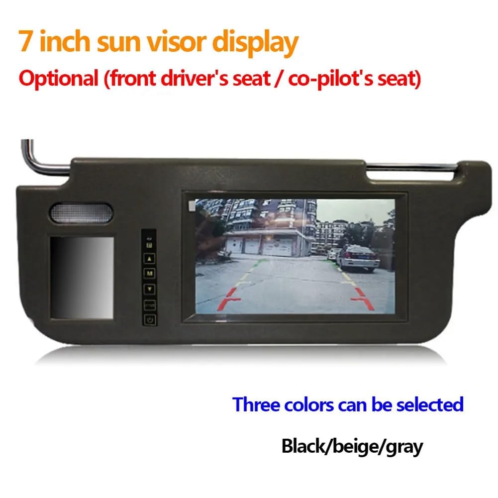 Trjgtas 7 pulgadas negro coche visera parasol pantalla espejo retrovisor monitor LCD vídeo un 2 canales