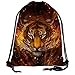 Produktbild LemonSisterShop Unisex 3D Mehrzweck-Tigergesicht im Feuerstrahl Mund Rucksack Sackpack Freizeitreisen Fitn Schwimmen Canvas Bag Schultasche Gym Taillentasche