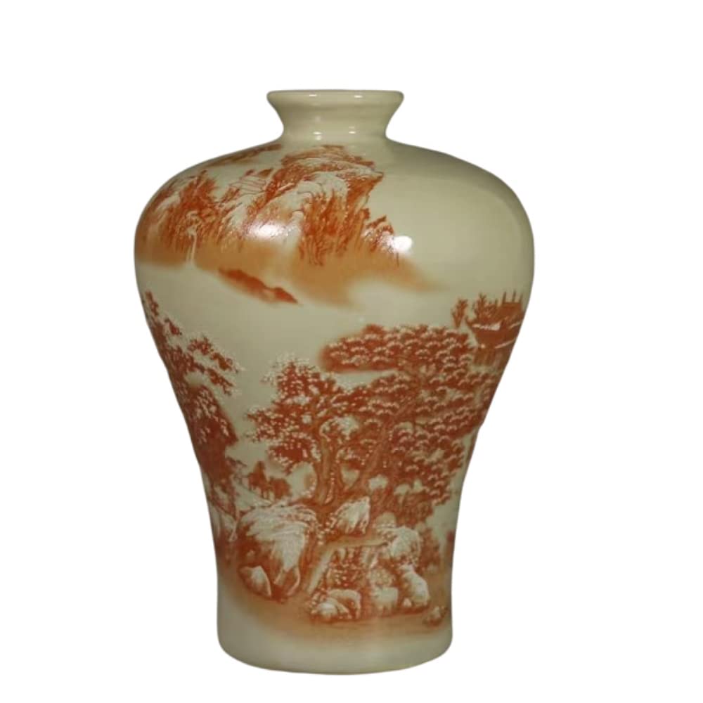 asdchZen Vintage Ceramic Ginger Jar, Chinese Tradition Storage Jar Decorative Porcelain Jars Temple Jar, Flower Vases Decor For Living Room Bedroom Shelf -A 16.5 * 11.5 Cm,A 16.5 * 11.5 Cm