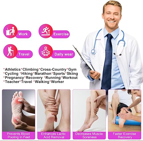 Image of bropite 3 /4 Pairs Plus Size Compression Socks for Women & Men 20-30 mmhg-Extra Wide Calf Support Socks for Medical,Running