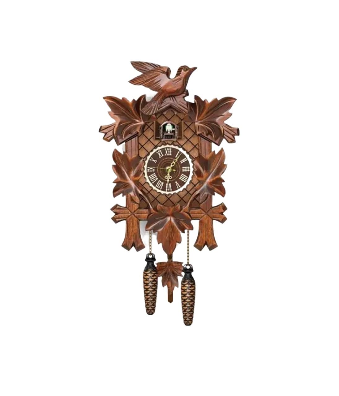 SNGUOQ Cuckoo Clock Retro Style Wooden Wall Vintage Alarm For Home For Bedroom Office(Brown)