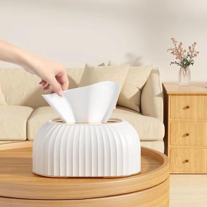 Whimsical Imported Tissue Box Cover Facial Tissue Holder Creative Floral Design Striped Toilet Paper Dispenser Streak Tissue Box Holder Clear Tissue Box for Office Home Cafes 2