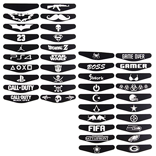 Gaohou 40 pcs LED Light bar Autocollant pour la peau Autocollant pour Playstation 4 PS4 contrôleur Cover