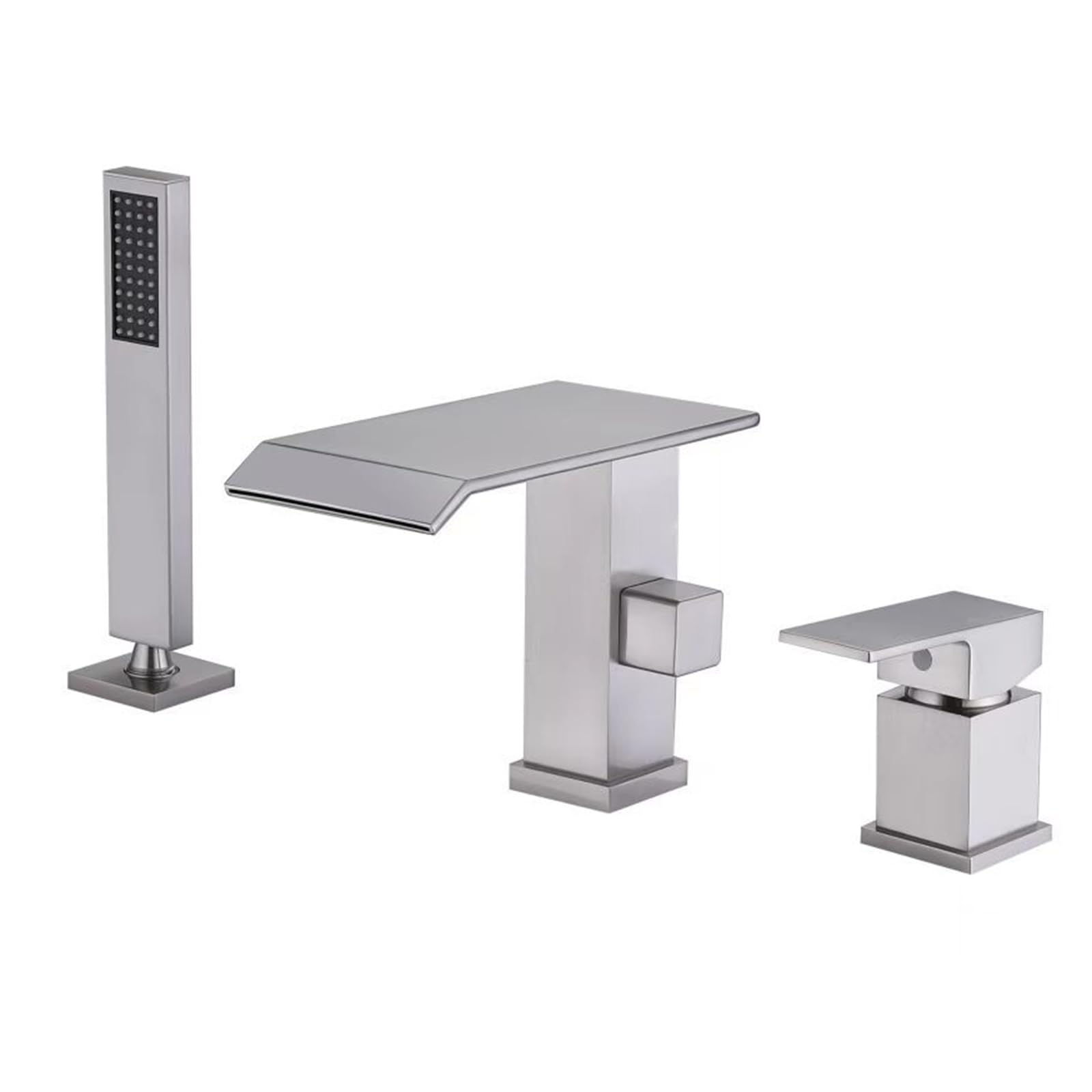NZPOST Bathroom Taps with Shower Mixer Deck Mount, Bath Shower Mixer Tap Waterfall Shower Head with Hose S