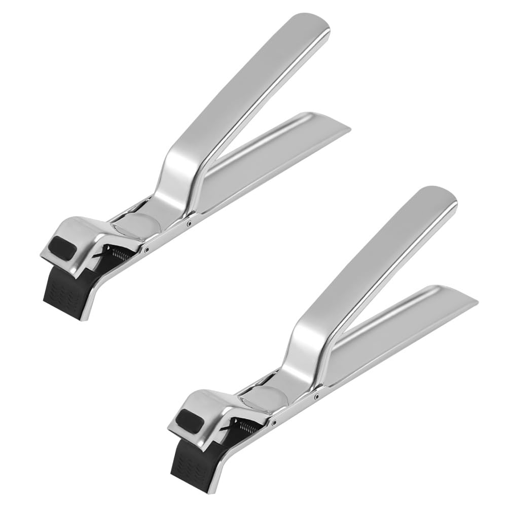 Anti-scalding Clip, 1/2Pcs Stainless Steel Bowl Plate Clamp with Silicone pad Hot Dish Gripper for Bowl, Pan, Plates, Air Fryer, Microwave, Oven