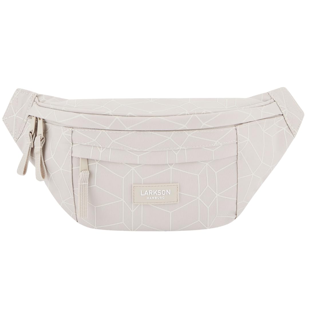 LARKSON Bauchtasche - Beige, vielseitige Hüfttasche mit Gurt