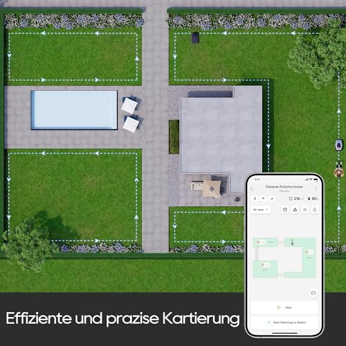 Bild 3 Dreame Intelligent Mähroboter A1, Rasenmäher Roboter, App-Steuerung, OmniSense-Technologie, Intuitives Bereichsmanagement, Intelligente Hindernisvermeidung