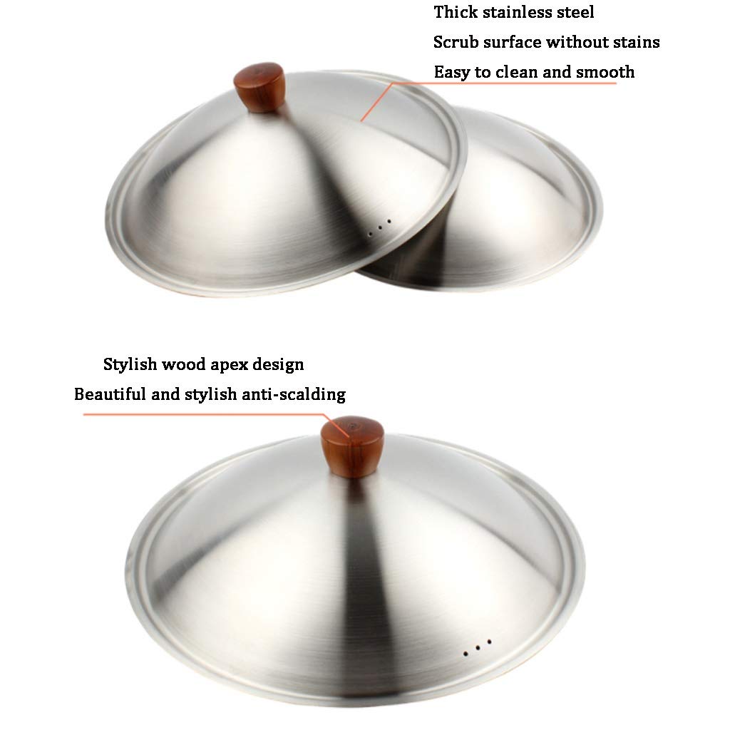 Coperchio,Coperchio in Vetro/Inox/Alluminio,Coperchi per pentole Coperchio per padella in acciaio inossidabile Coperchio per wok in vetro temperato Coperchi di ricambio per pentole di grandi