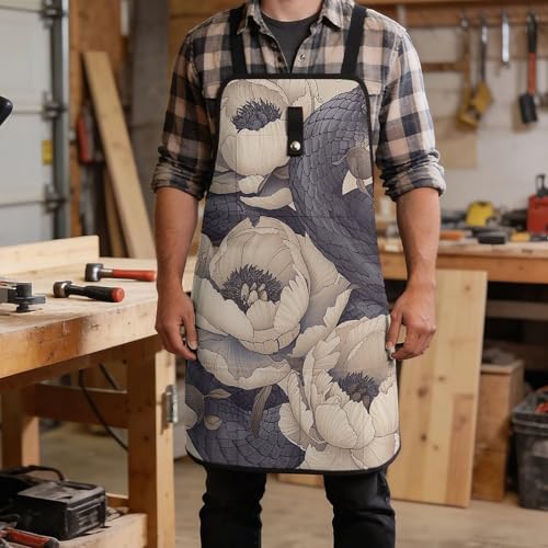 Delantal ajustable con 8 bolsillos para hombres y mujeres miniatura 5