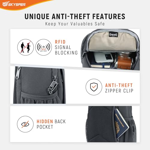 Image of SKYSPER Sling Bag RFID Cross Body Bag Recycled Crossbody Backpack Travel Daypack