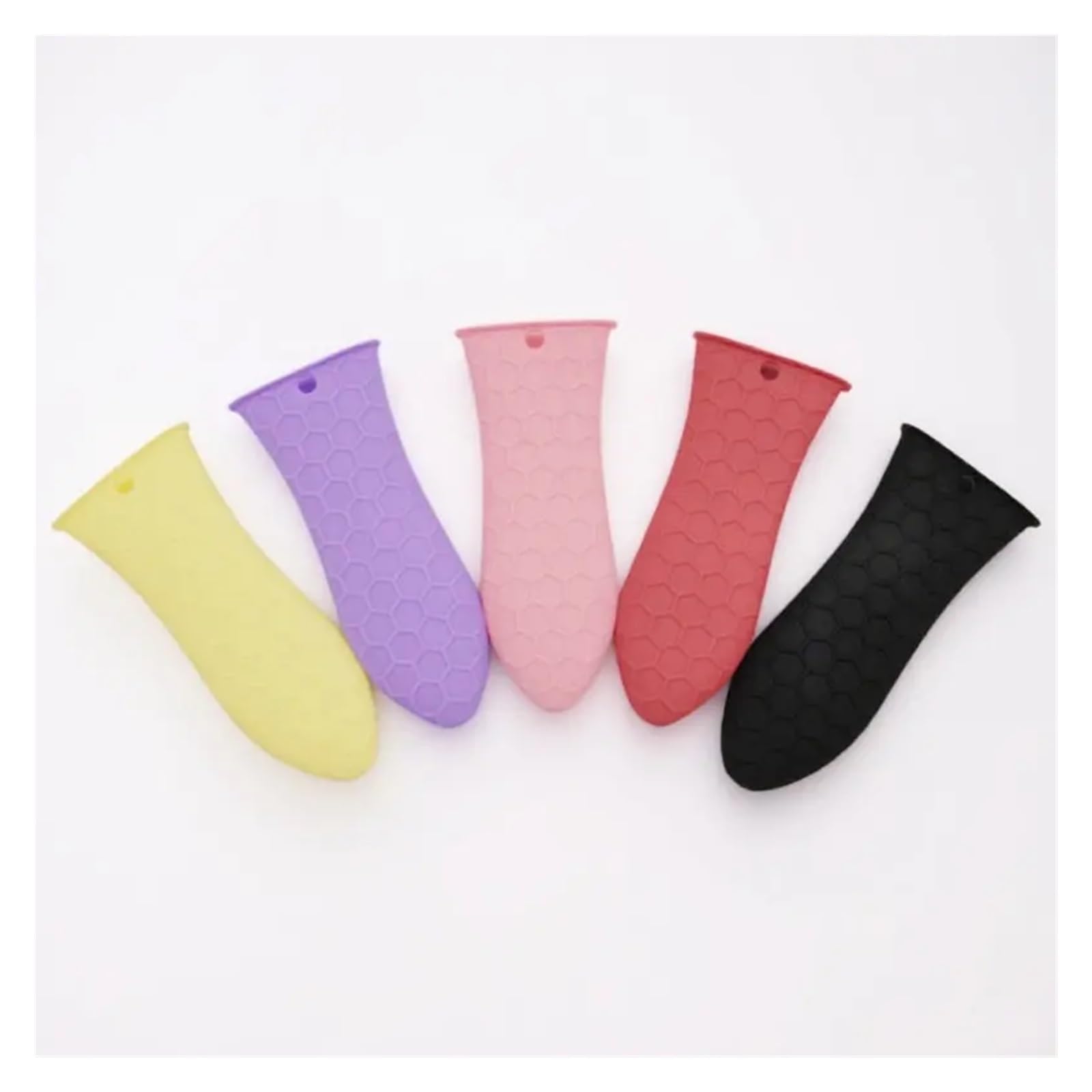5 piezas fundas de mango de silicona, agarres antideslizantes | Fundas resistentes al calor para mango de sartén, color aleatorio, 13.50X5.70X2.20cm