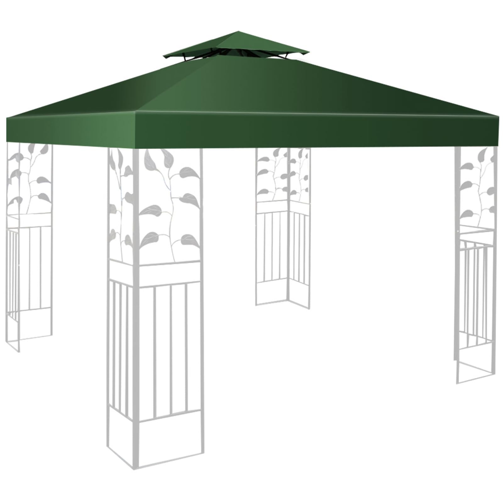 KOMFOTTEU Tetto Gazebo di Ricambio Impermeabile Doppio Tetto 3x3m