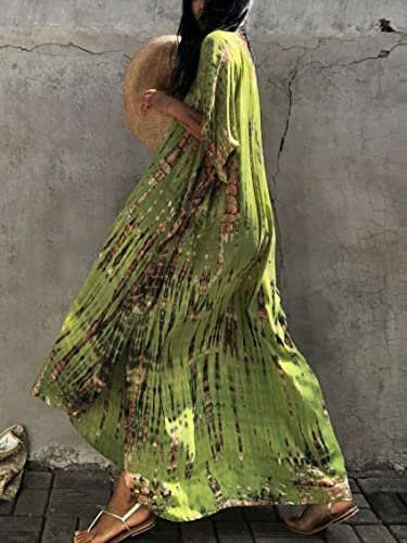 Image of Kaftan Dresses for Women Plus Size Summer Beach Dress with Print and Swim Cover Ups