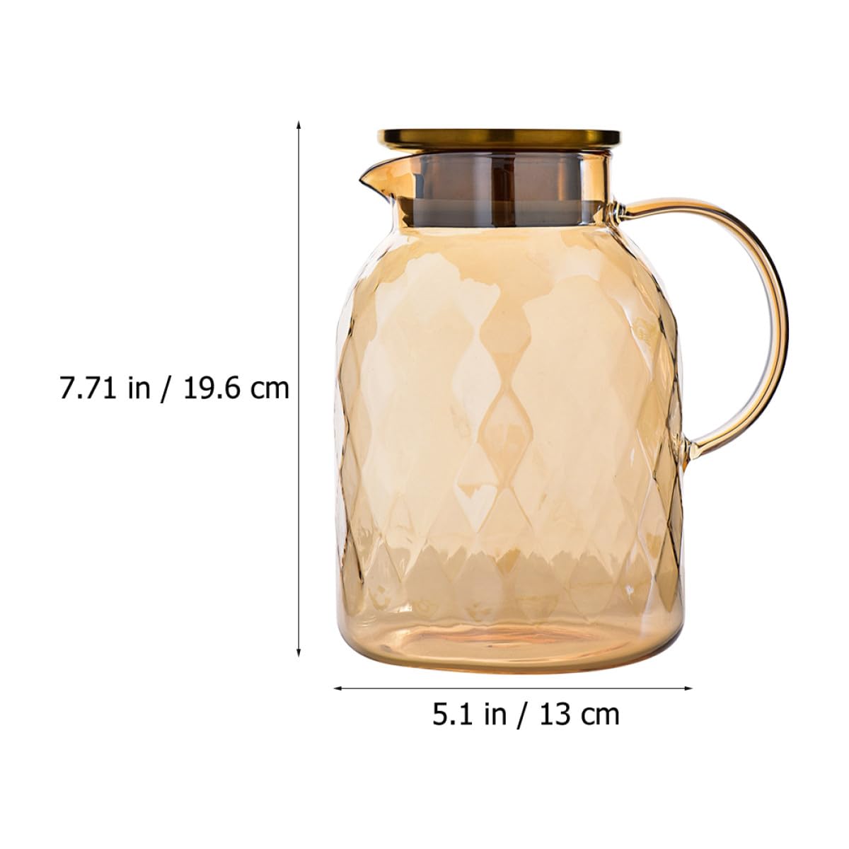 BESPORTBLE Jarra de Agua Hervida Fría de Vidrio 1800ml, Tetera de Cristal Transparente de Gran Capacidad para Jugo y Bebidas Refrescantes, Adecuado para Cocina y Hogar