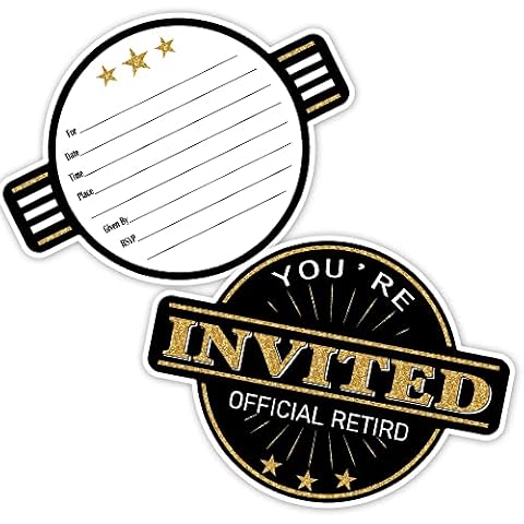 YXK057-Haizct 15 Pack Official Retirement Party Invitation Cards with Envelopes,Perfect for Celebration of Retirement,Going Away Party,Graduation,Shaped Fill-In Invitations Cover