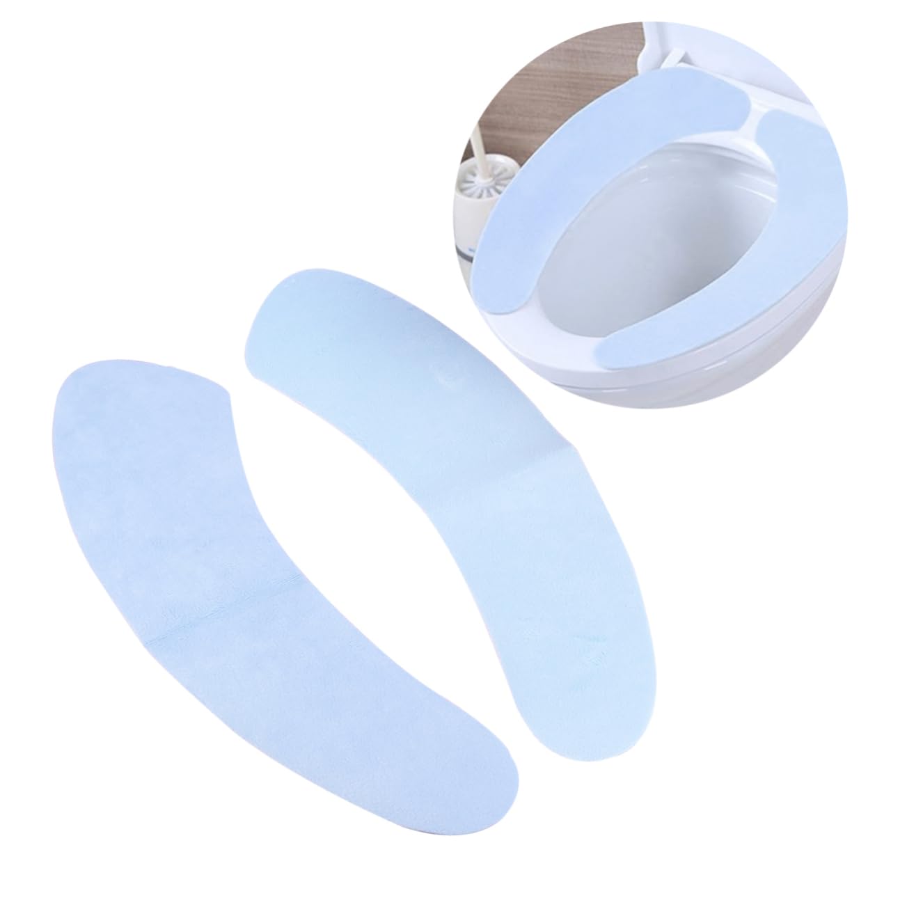HOMSFOU Toilet Seat Pads Warm Seat Stickers Soft Polyester Cover Cozy Bathroom Addition