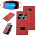 Cadorabo Funda Libro para Samsung Galaxy S7 Edge en Rojo AZRAFÁN -...