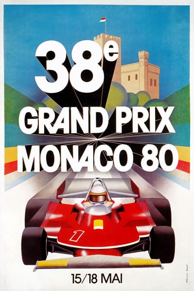 Metal Sign Vintage Grand Prix Classic F1 Retro Poster - Monaco 1980 - A4