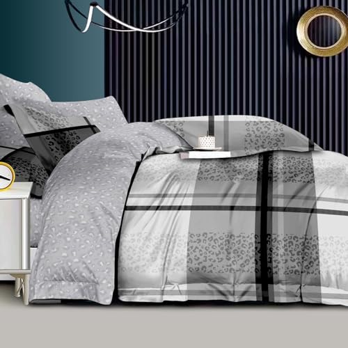DEKORO Double Duvet Set, Reversible Duvet Cover Sets, Premium Microfibre