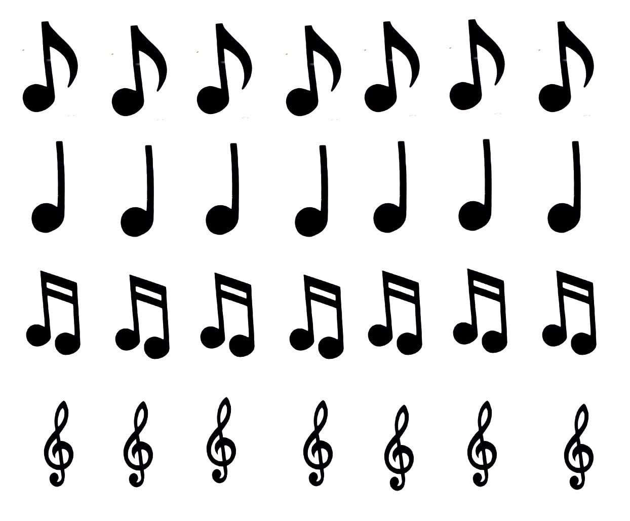 Musical Instruments Notes Collection (Musical Notes Vinyl Stickers Black)