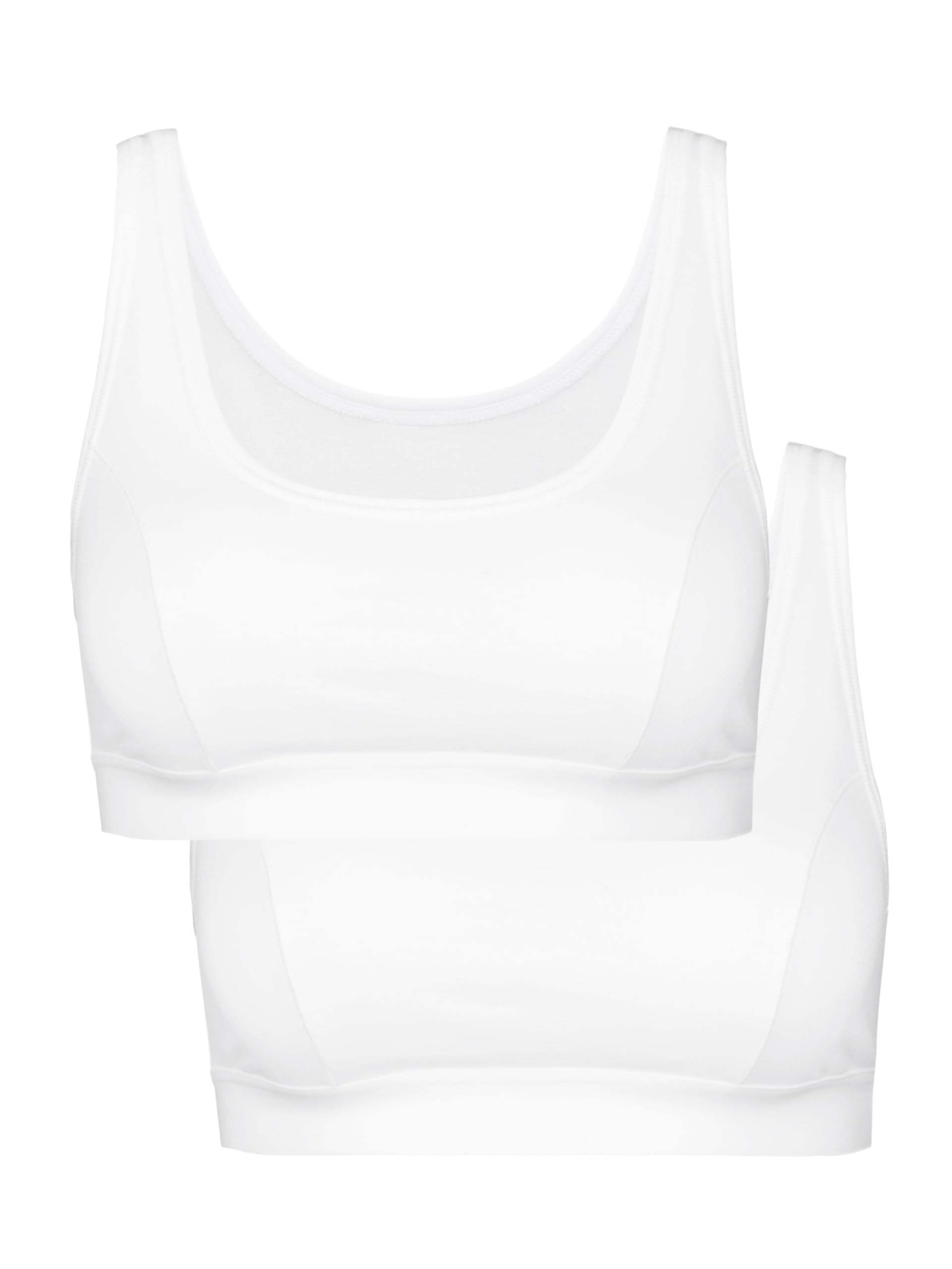 CALIDA Benefit Women Bustier in Attractive Value Pack with Natural Shine and Smooth Grip, White, 48-50