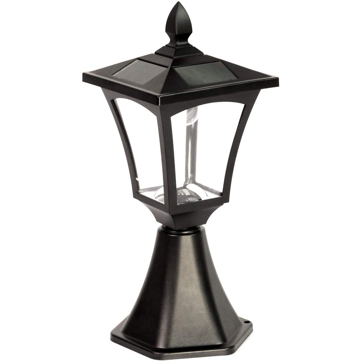 Festive Lights 42cm klassische Außen Solar Leuchte, schwarz, warmweiße LEDs, Solarleuchte Garten, Solar Laterne schwarz