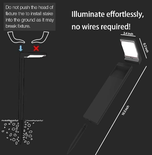 6 Pack Solar Pathway Lights, Dual Warm & Cool White Modes, Solar Path Lights