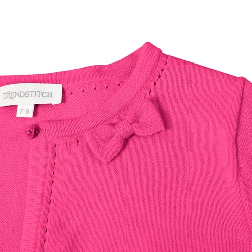 Girls' Cropped Long Sleeve Knitted Bolero Cardigan with Bowknot Button Closure - Kids' Shrug Sweater Jacket Outwear3