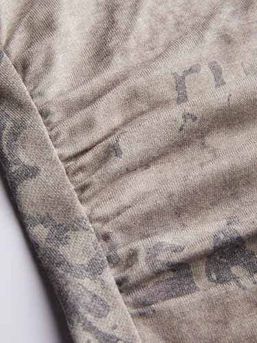 CIDER Women’s Round Neck Tie Dye Ruched Long Sleeve Fitted Crop Top Graphic Y2K Grunge Shirts4