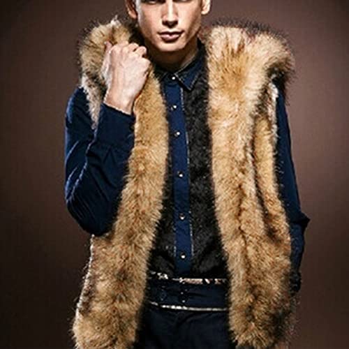 Mens Faux Fur Sleeveless Vest Winter Jacket Fuzzy Sleeveless Jacket Warm Fleece Vest Fleece Open Front Cardigan2