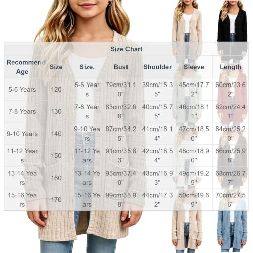Girls Long Cardigan Kids Lightweight Button down Knit Sweater with Pockets - image 4