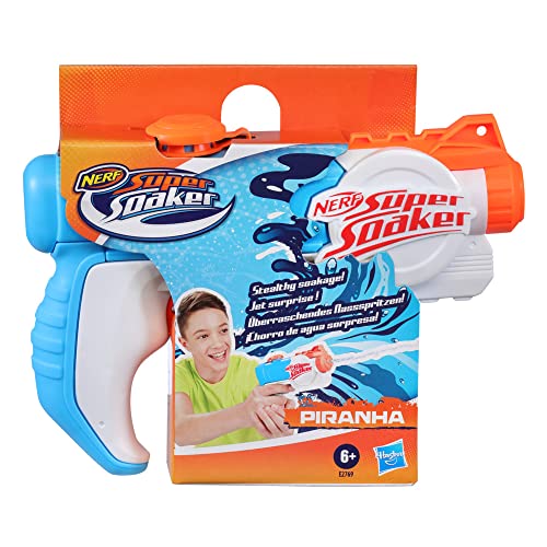 Nerf Super Soaker Piranha Water Blaster, Wasser einfüllen, anvisieren und starken Strahl abfeuern, für Wasserschlachten im Freien geeignet, Wasserpistole als Geschenk