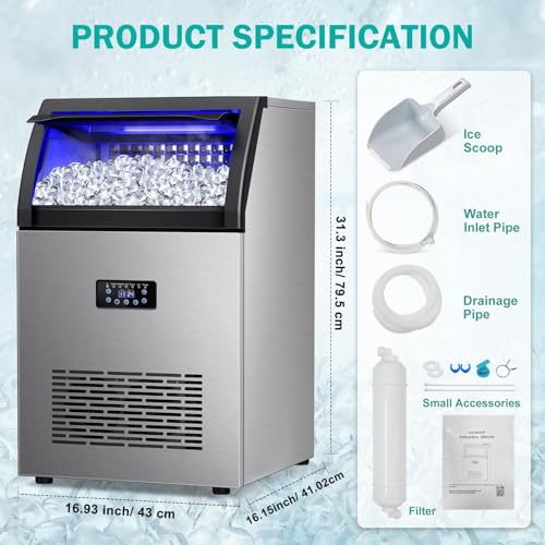 Máquina comercial para hacer hielo 150 lbs/24h con 45 lbs capacidad miniatura 2