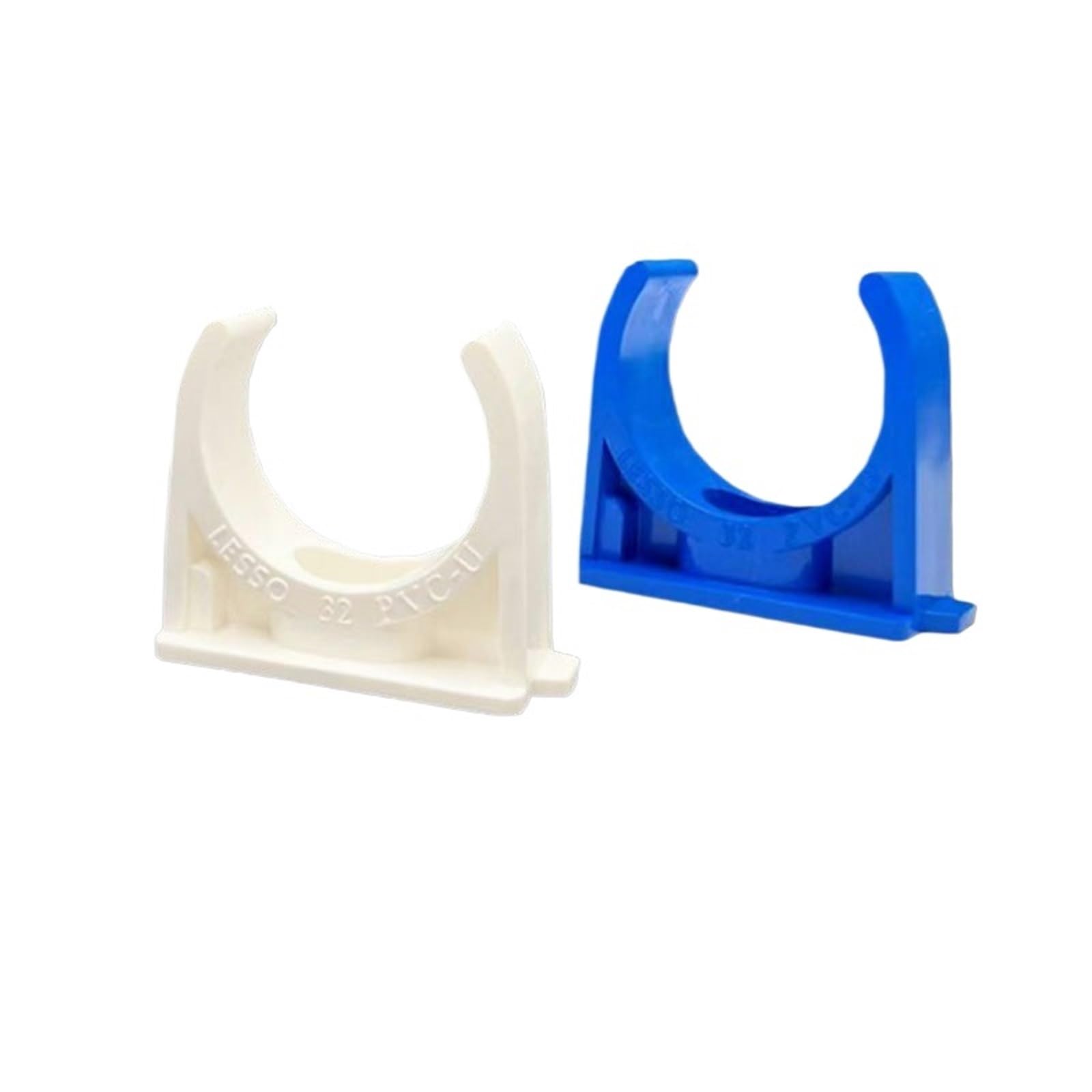 U de Fixation Collier de serrage en PVC for tuyaux en U 20/25/32/40/50 mm for raccords de tuyaux d'irrigation de jardin Bleu/blanc Épaississement(Blue 50mm,10PCS)