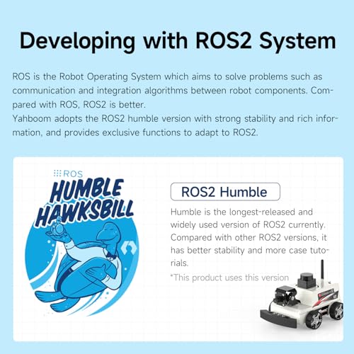 Image of Yahboom Raspberry Pi 5 AI Visual ROS2 Smart Robot Car Kit 2DOF Carmer Autonomous Driving Lidar Stem Education Project for Teen Engineers Students (with Raspberry Pi5-2GB)
