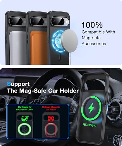 Image of [NO.1 Magnetic]for Google Pixel 10 Case /Pixel 10 Pro Case with MagSafe[Military Grade Drop Tested][Translucent Matte][Anti-Fingerprint]Soft Silicone Bumper for Pixel 10 /10 Pro Phone Case,Black