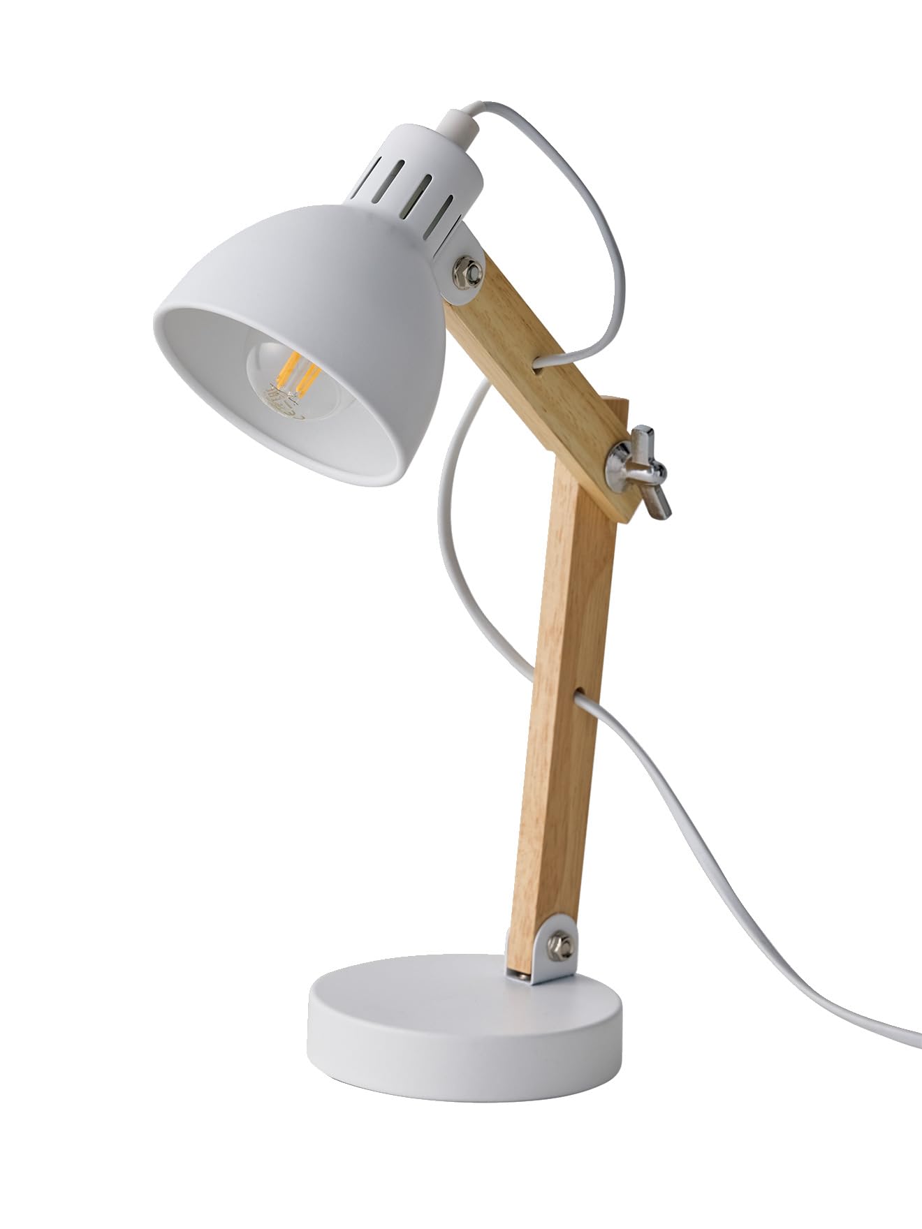 VERTBAUDET Lampe à poser articulée en bois et métal blanc TU