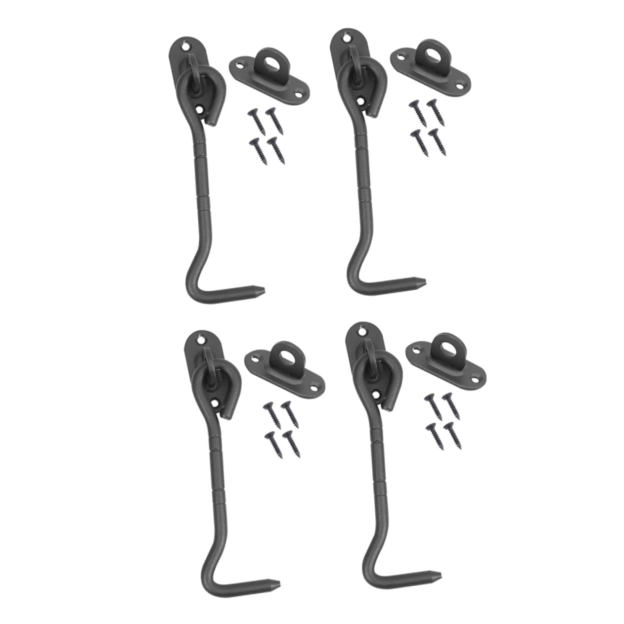 LIFKOME 4pcs Heavy Duty Stainless Steel Window Hook Barn Door Latch Metal Door Hook