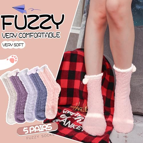 EBMORE Womens Fuzzy Socks Slipper Fluffy Cozy Comfy Cabin Plush Warm Winter Sleep Home Soft Socks2