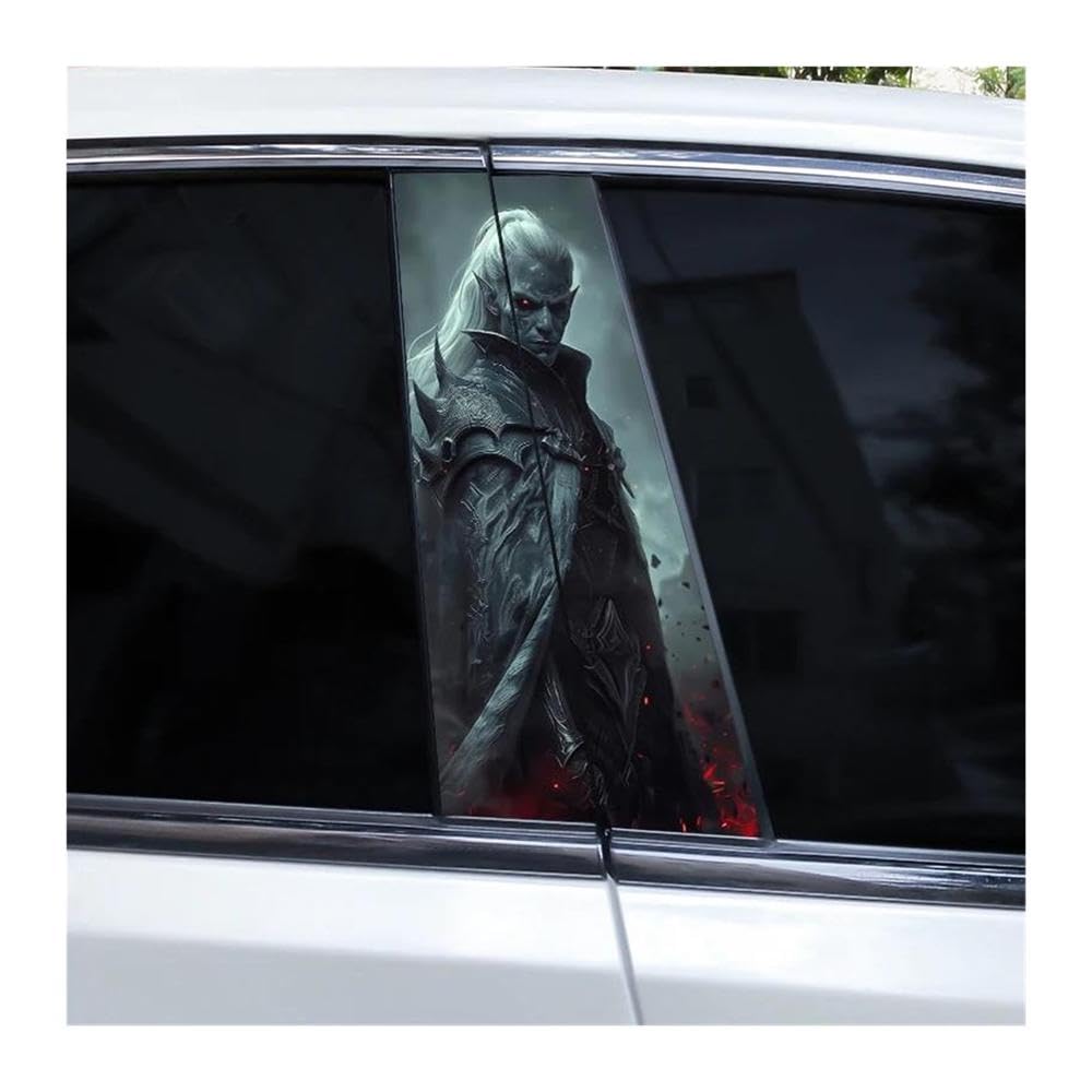 Body Parts 2pcs Car Center Pillar Stickers DIY Knight Style Auto B-Pillar Decals(L)