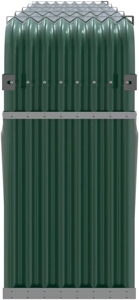 vidaXL Green Patio Log Holder/Firewood Rack - Sturdy Galvanized Steel Outdoor Wood Storage