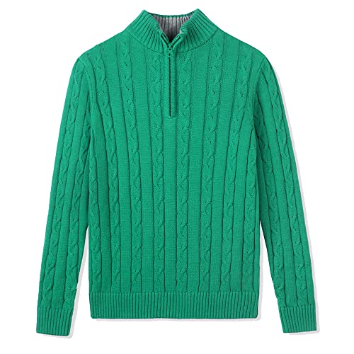Image of Kid Nation Boys Sweater Cotton Quarter Zip Sweater Kids Cable Knit Pullover | Casual 1 /4 Zip Sweater for Child 3-14 Years (Previously Amazon Essentials)