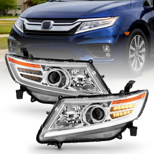 KEEKPO - Compatible with 2011-2017 Honda Odyssey Halogen Upgrade Chrome LED Tube|Signal Projector Headlights Headlamps