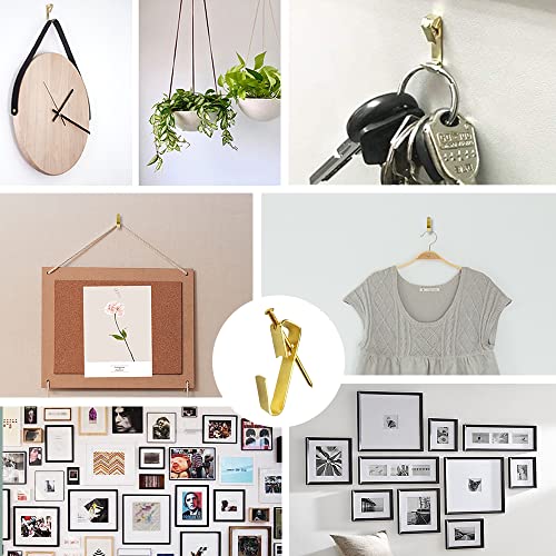 Image of 50pcs Picture Hangers with Different Sizes, Heavy Duty 30-100lbs Picture Hanging Hooks with Nails, Wall Hangers,Picture Hooks,Professional Plaster Picture Hanging Kit for Wooden Wall or Drywall