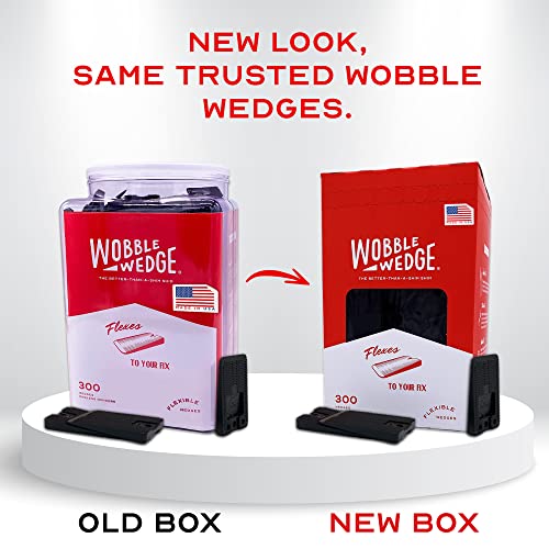 Image of Wobble Wedges Flexible Plastic Shims - Leveling Shims for Home Improvement, Furniture Levelers, Table, and Toilet for Leveling - Made in USA Plastic Wedges Shim for Appliances (Black, 300-Pack)