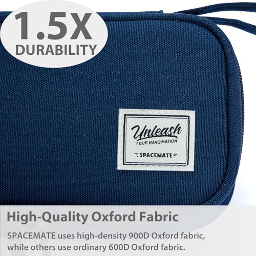 Image of SPACEMATE Pencil Case Pouch Box Bag School Supplies Girls Boys Kids, Cute Preppy Stuff Large Big Capacity Aesthetic Pen Organizer, Back to College Stationary, Midnight Blue, Standard Stlye, 1800ml