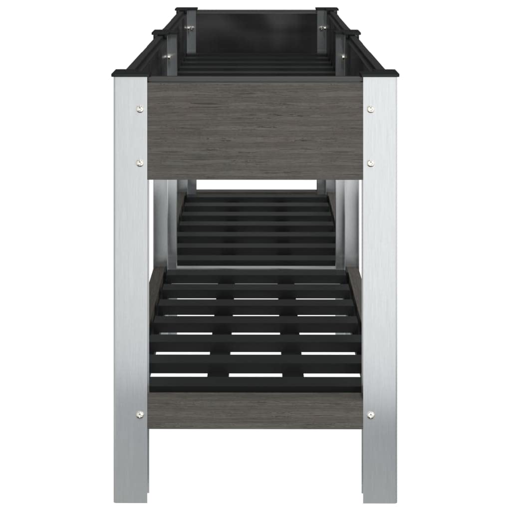 vidaXL Arriate de jardín con Estante WPC Gris 150x50x75 cm, arriate, Jardinera, bancal Elevado, arriate Elevado, macetero, Mesa de Cultivo, Maceta