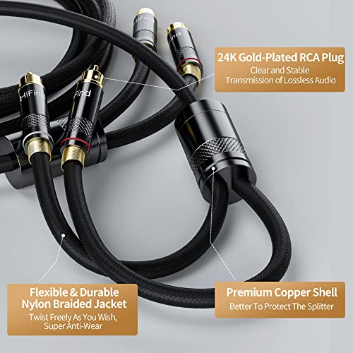 Cable RCA para tocadiscos y amplificador analógico con carcasa protectora de cobre 4