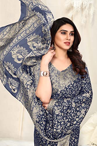 Image of MIRCHI FASHION Saree for Woman Chiffon Madhubani Print | Breathable Comfortable Printed Saree for Office and Regular Use (Available in 15 Designs)