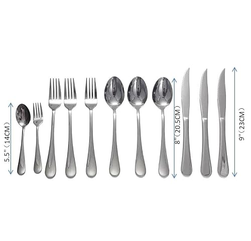 Stainless Steel Flatware Cutlery Set,Camping Steak Knife And Fork Set, Chyi-Gogo Outdoor Barbecue Picnic Tableware Set, Including Dinner Knife, Fork And Spoon Set - (11Pcs) Tableware Storage Bag. #TOP4